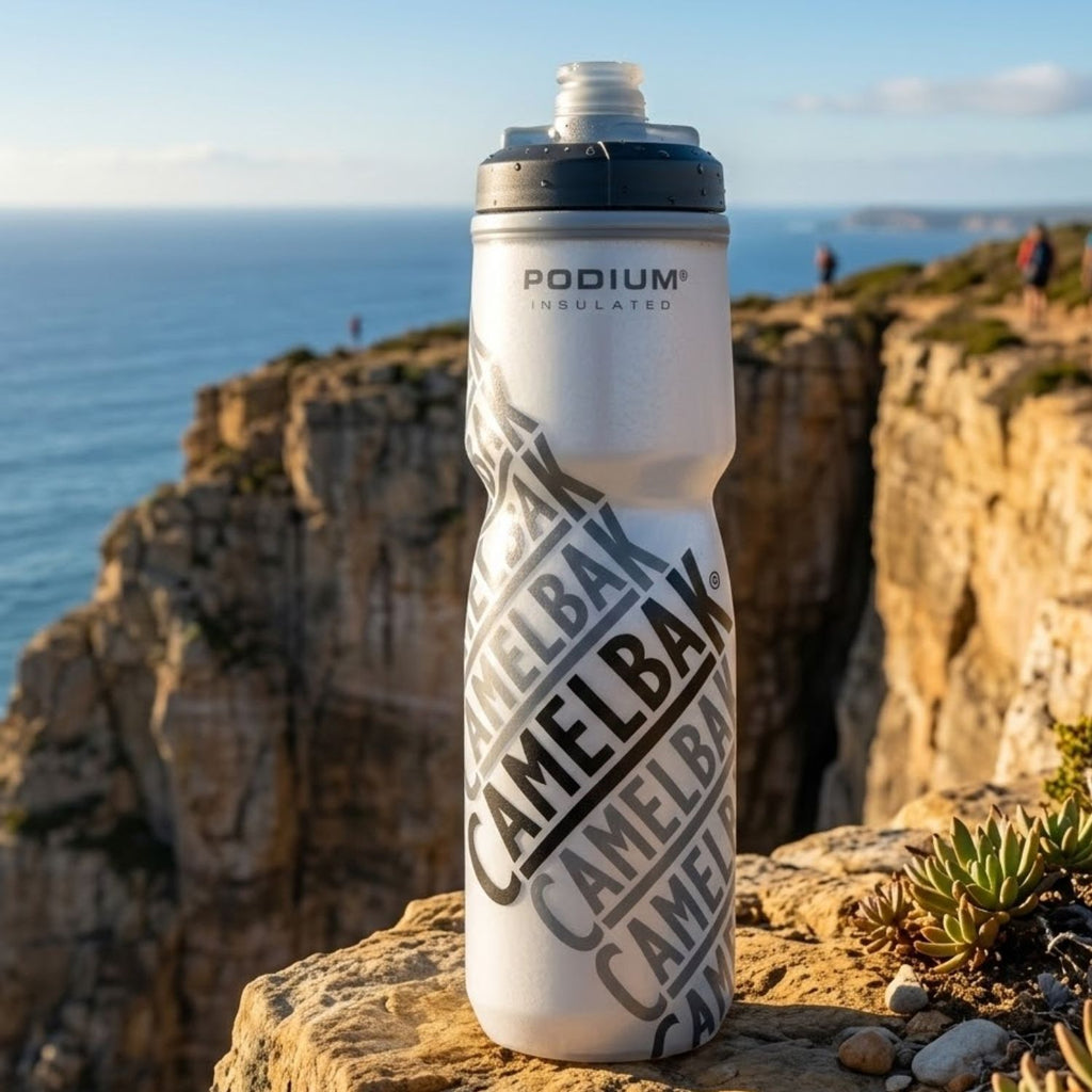 GARRAFA CAMELBAK PODIUM CHILL 24OZ / 710ML - RACE EDITION (PRETO/BRANCO)
