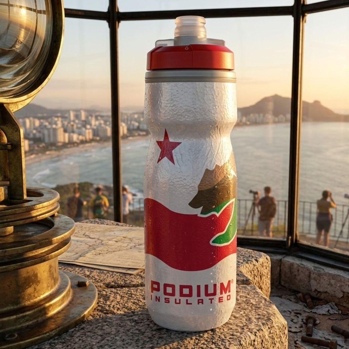 Garrafa Térmica CamelBak Podium Chill 621ml Cinza/Verde