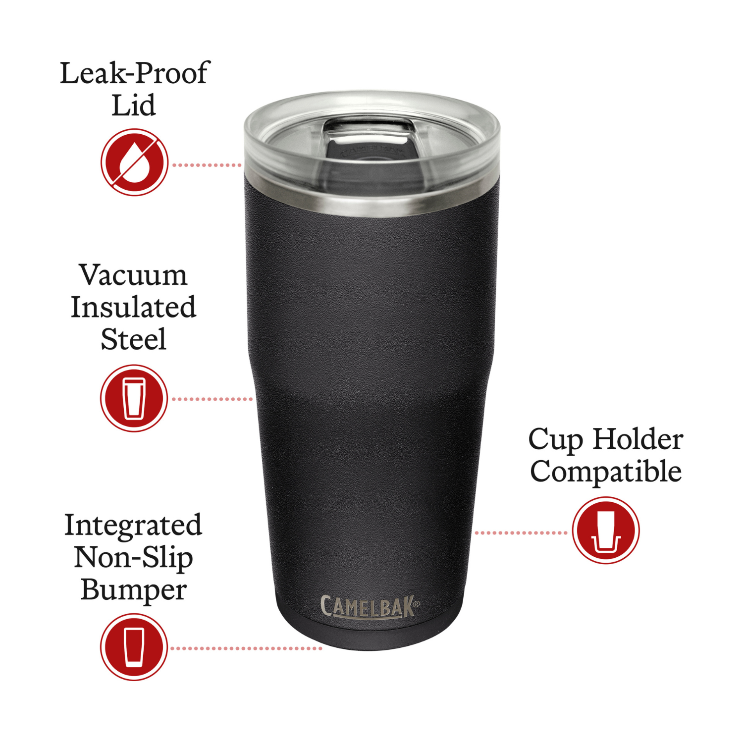 COPO TERMICO CAMELBAK THRIVE TUMBLER VSS 20OZ / 591ML - BLACK (PRETO)
