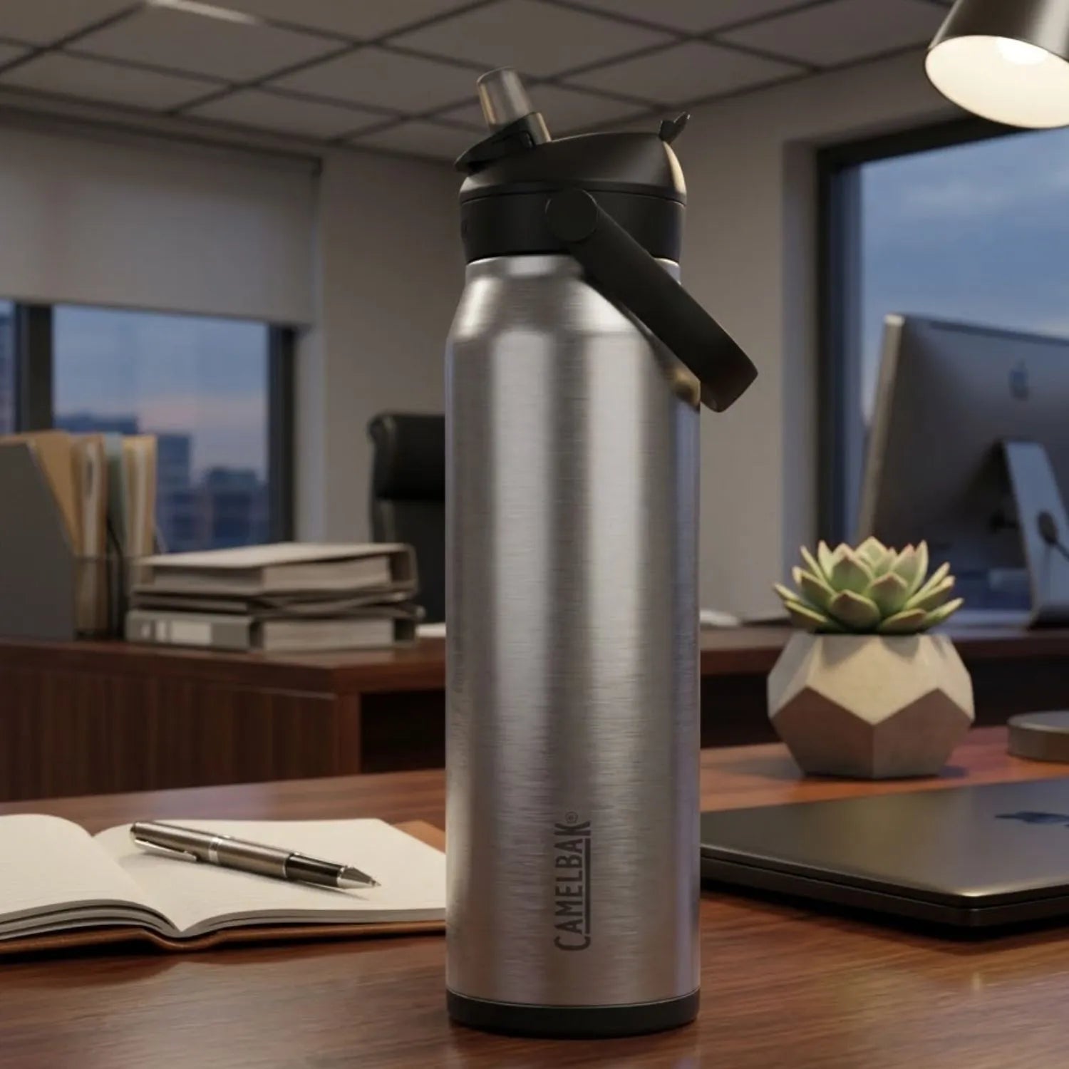 GARRAFA TERMICA CAMELBAK THRIVE FLIP STRAW VSS 32OZ / 946ML - STAINLESS - ((INOX)