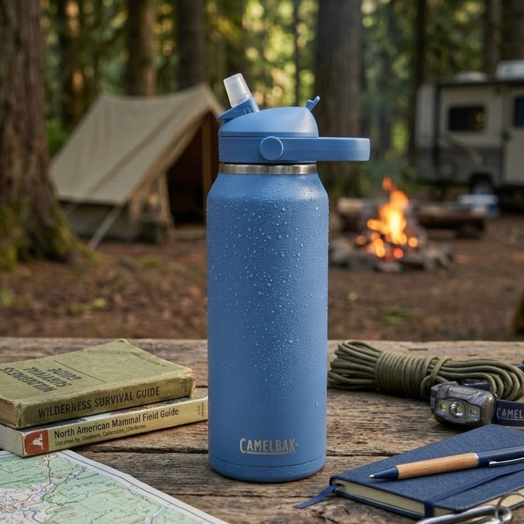 GARRAFA TERMICA CAMELBAK THRIVE FLIP STRAW VSS 32OZ / 946ML - SKY BLUE (AZUL CLARO)
