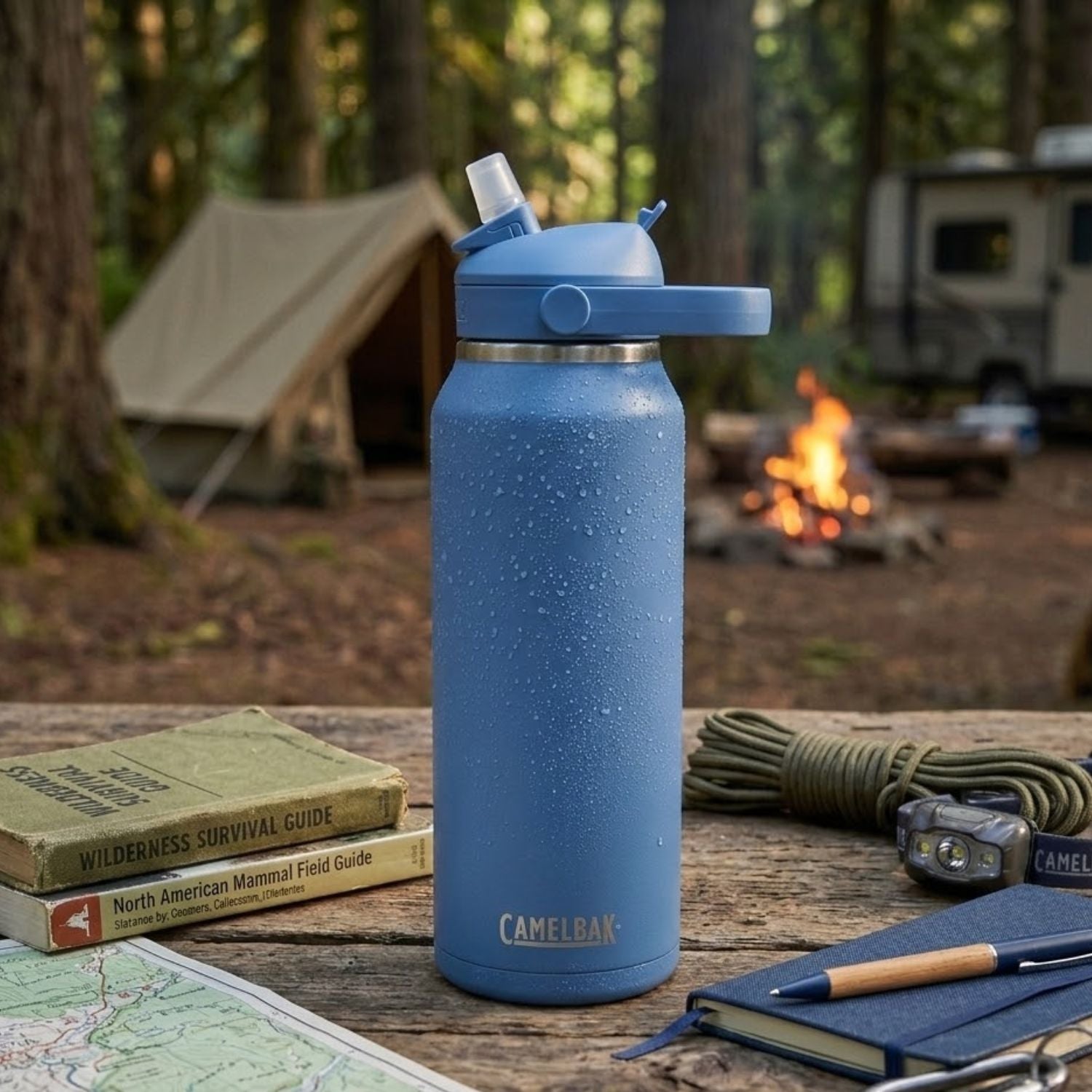GARRAFA TERMICA CAMELBAK THRIVE FLIP STRAW VSS 32OZ / 946ML - SKY BLUE (AZUL CLARO)
