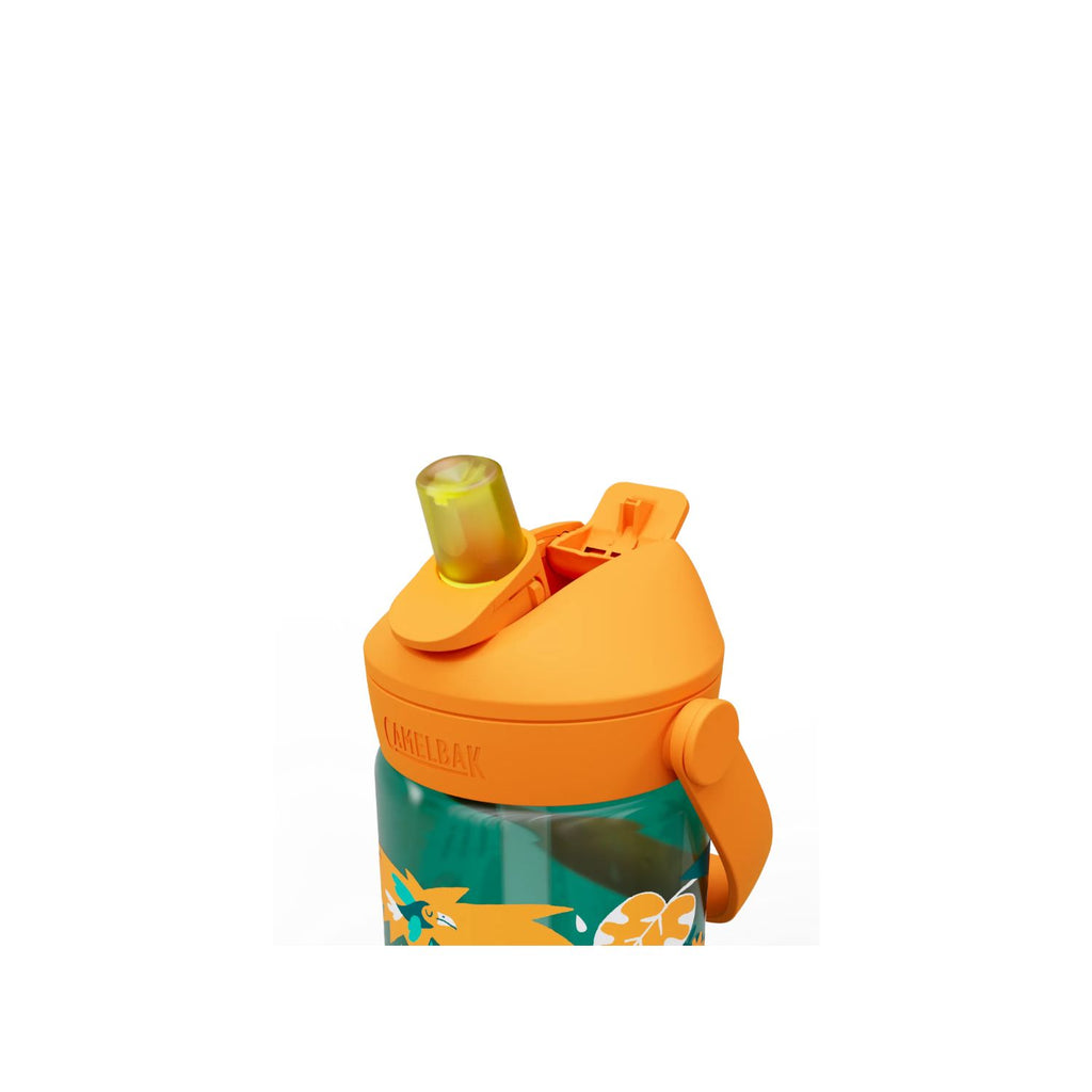 GARRAFA CAMELBAK INFANTIL THRIVE FLIP STRAW TRITAN 14OZ / 414ML - JUNGLE ANIMALS (VERDE/LARANJA)
