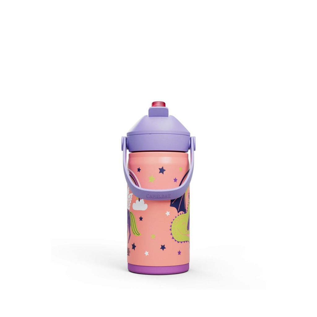 GARRAFA TERMICA CAMELBAK INFANTIL THRIVE FLIP STRAW 12OZ / 354ML - MAGIC UNICORNS (LARANJA/BRANCO)
