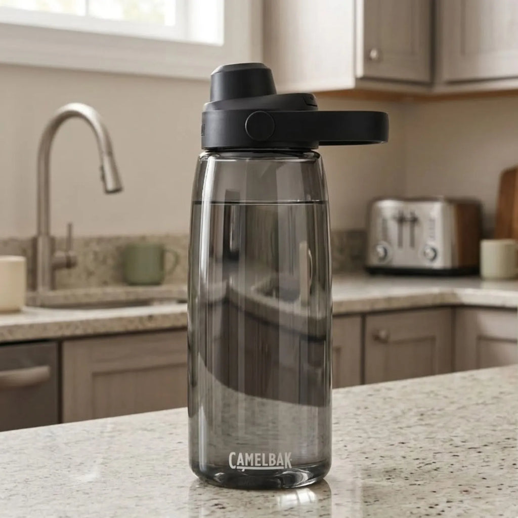 GARRAFA CAMELBAK THRIVE CHUG TRITAN 32OZ / 946ML - CHARCOAL (PRETO TRANSPARENTE)